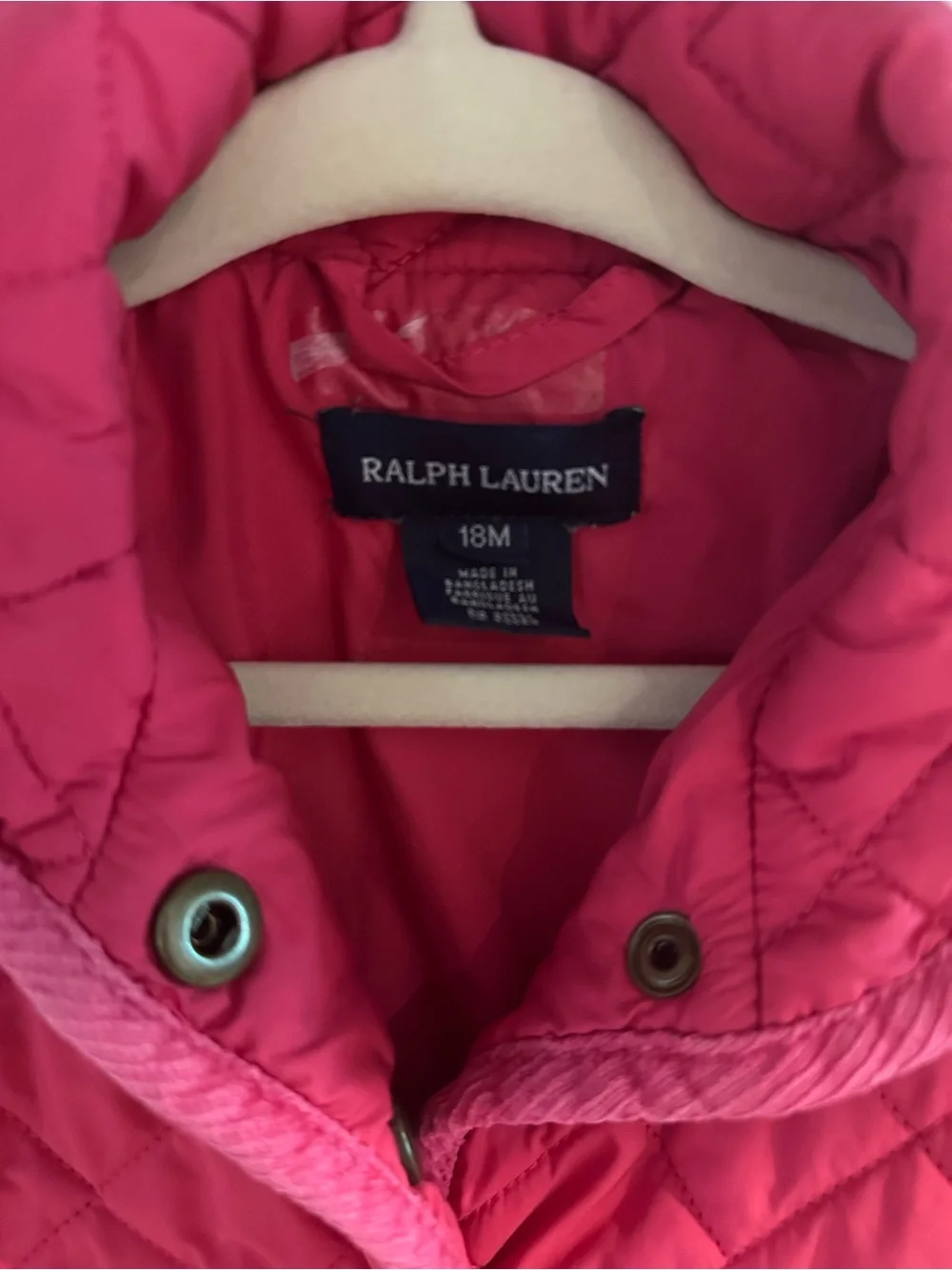 Ralph Lauren Toddler Quilted Pink Jacket